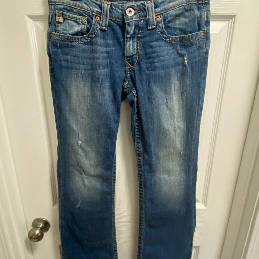 Big Star Blue Straight Leg Jeans with Fading